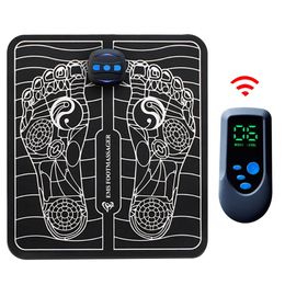 Electric TENS EMS Pulse Foot Massager Mat Remote Control Pain Relief Health Care Folding Pad Acupuncture Therapy Relax Feet 240111