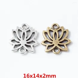 Charms 55 Pieces Of Retro Metal Zinc Alloy Lotus Pendant For DIY Handmade Jewellery Necklace Making 6695