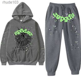 Spider Hoodie Men Designer Tracksuit Mens Womens Fashion Hip-hop High Street 555 Digital Print Sweatshirt Casual Loose Drawstring Sweatpants Two-piece Set PUUF