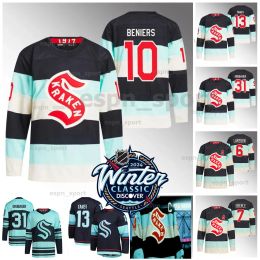 CUSTOM Kraken 10 Matty Beniers 2024 Winter Classic Jerseys Yanni Gourde Andre Burakovsky Jamie Oleksiak Jared McCann Eberle Adam Larsson Vin