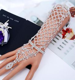 New Trendy Silver Crystal Hand Chian Jewelry Silver Chain Women Bride Silver Charm Bridal Accessories Wedding Hand Arm Chian Weddi9209859