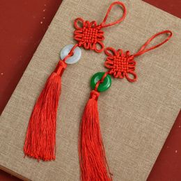 Chinese Knot Lunar Year Decorations For Home Pendant Hanging Ornaments Spring Festival Festive Red Tassel Ears Gift 240111