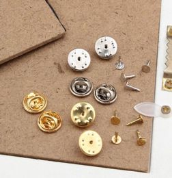 100sets Copper Metal Holder Brooch Pins Badge Brooch Base Holder for DIY Jewelry Making3832358