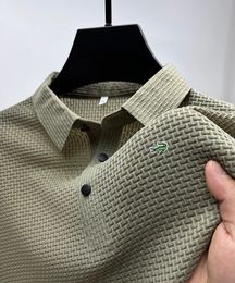 Hochwertiges M-4XL Sommer-Herren-Kurzarm-T-Shirt, kühles und atmungsaktives POLO-Shirt, Business-Casual, schweißabsorbierendes Top 240111