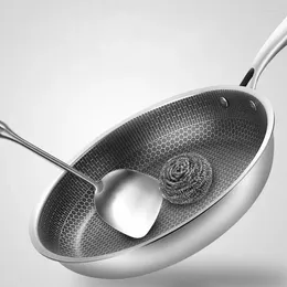 Pans Omelet Pan No-stick Traditional Wok Frying Honeycomb Deep Non Restaurant Stainless Steel