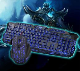 professional Gaming keyboard and Mouse Set 3color LED 5500DPI wired Mouse Optical Gaming set For Laptop Computer PC Gamer 20j41708937
