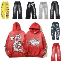 hoodie designer hoodies mens womens hoodie hellstarde tide with flame mud dyed retro casual wash water trend micro speaker pants