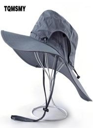 Unisex sun hats for women Wide Brim Fisherman cap Hiking camping gorros outdoor Waterproof fabric hat AntiUV Bucket caps men17512639