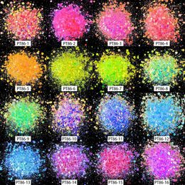 Nail Glitter 50g 16Colors Chameleon Sequins Mermaid Mirror Hexagon 3D Flakes Paillette DIY Laser Spangles Polish Manicure Tips