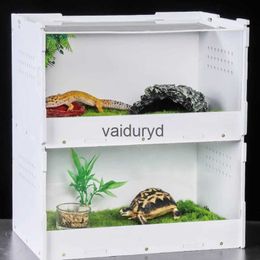 Reptile Supplies Reptile Feeding Box Double Layers Breeding Case Acrylic Terrarium Clear Insect Habitat for Mini Pet Lizard Centipedevaiduryd