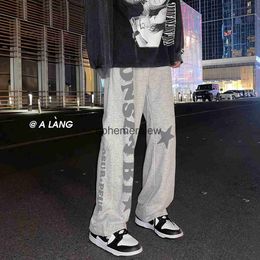Pantaloni da uomo 2022 Autunno lettera schiuma pantaloni hiphop moda coreana da uomo ins marchio di moda di alta strada bello pantaloni larghi tubo drittoeffimero