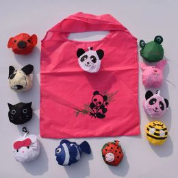 Reusable Grocery Bags Foldable Shopping Bag Cute Cartoon Various animals Strong Grocery Tote Bags for Travel Home Kitchen Storage LL