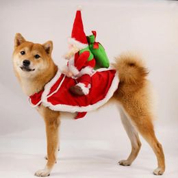 Dog Apparel Christmas Costume Funny Santa Claus Shape Pet Cat Dogs Holiday Outfit Clothes Dressing Up For Halloween Xmas
