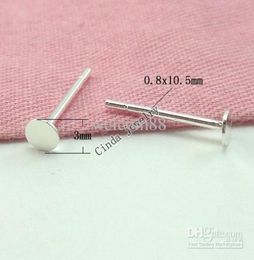 20pcslot 925 Sterling Silver Earring Nail Findings Connectors For DIY Craft Fashion Jewellery Gift 3mm W2951383480