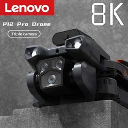 Drones Lenovo P12 Pro Drone 4K/8K HD Aerial Photography Drone Follow Me Low Power Return Three-Axis Gimbal Anti-Shake Video Drone