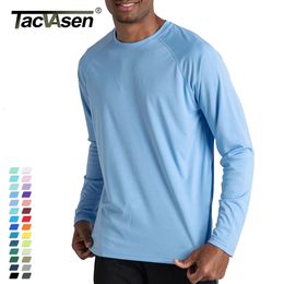 TACVASEN Men's Sun Protection T-shirts Summer UPF 50 Long Sleeve Performance Quick Dry Breathable Hiking Fish T-shirts UV-Proof 240112