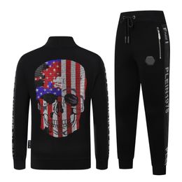 PLEIN BEAR Men's Hoody TRACKSUIT TOP TROUSERS HEXAGON Tracksuit Mens Hoodies Casual Tracksuits Jogger Jackets Pants Sets Sporting Suit 71192