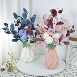 Decorative Flowers 1pc Simulation Chrysanthemum Bunch Artificial Multi-color Mixed Flower Fake Bouquet For Home Party Wedding Decoration