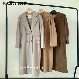 Maxmaras Womens Cashmere Coats Wrap Coat Camel Hair Wool mattstudio in Stock 101801 Classic Double Breasted