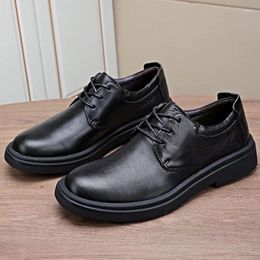 Dress Shoes Classic Vintage Mens Luxury Genuine Leather Autumn Designer Elegant Black Casual Business Social Oxfords Man