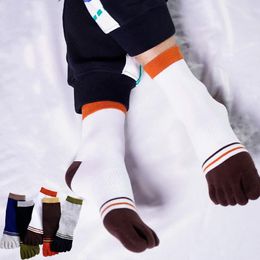 5 Pair Mens Cotton Sports Fivetoe Socks Design Fashion High Quality Casual Fivefinger Male 240112