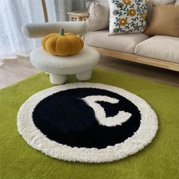 Designer Carpet Pure Handmade Solid Circular Carpets Bedroom Computer Chair Thickened Living Room Rug Table Dressing Table Floor Mat