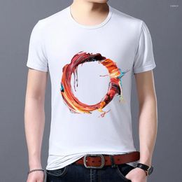 Men's T Shirts Personalized Slim-fit T-shirt Street Men Casual English Paint 26 Letter Printed Round Neck Commuter Comfort Ladies Top