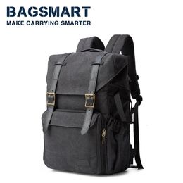 Camera Backpack for Pographers DSLR SLR Camera Backpacks BAGSMART Waterproof Backpack Fit up to 15 Laptop with Tripod Holder 240112