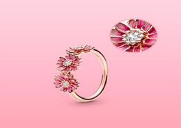 925 Sterling Silver 18K Flowers rings Original Box for Women Wedding Gift Ring sets1265864