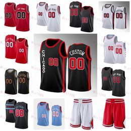 Men Women City Basketball DeMar DeRozan Jersey 11 Zach LaVine 8 Coby White 0 Nikola Vucevic 9 Patrick Williams 44 Alex Caruso 6 Earned Classic Black Red Custom Print