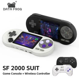 DATA FROG SF2000 3 inch Handheld Game Console Player Mini Portable Builtin 6000 Games Retro Support AV Output 240111