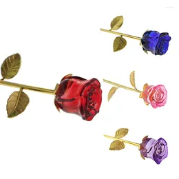 Decorative Flowers Crystal Rose Flower Gift For Valentine's Day Mother's Anniversary Wedding Decoration