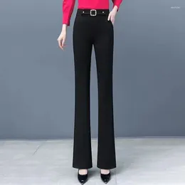 Women's Pants 2024 Spring Summer Women Elastic Suit High-waist Fashion Full Length Slim Casual Office Lady Trousers Clothing A51