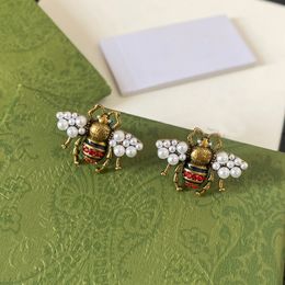 Luxury Designer Stud Vintage Earrings Bee High Quality Love Perfect Gift Women Jewellery Not Allergic Gift Earring Size 1.7x2.5cm With Stamp