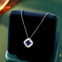 4/four Clover Pendant Necklace Micro Set Colorful 3A Zircon Necklace Korea Fashion Women Lucky Grass Flower Collar Chain Jewelry Valentine's Day gift SPC