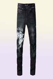 Men039s Jeans Amri Zerrissene Hosen Mode Hip Hop Kleidung Version Herbst Winter High Street Trendy Amor Gedruckt Buchstaben Große S8994672