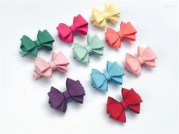 Hair Accessories Boutique 20pcs Fashion Cute Leather Bow Hairpins Solid Bowknot Clips Princess Headwear INS Fairy