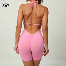 Yoga Outfit Women's Tracksuits Sports Jumpsuit 2023 Fitness Gym Sport Overalls Women Sportwear Workout Clothes for Active Wear Sets Womens Outfits YQ240115