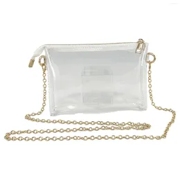 Evening Bags Women Girls Stadium Approved Work Metal Chain Party Waterproof Clear Purse Crossbody Bag PVC With Zipper Gift Travel Portable