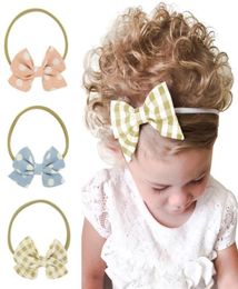 Cotton Hemp Bow Headbands Children Baby Fabric Art Hair Ring Accessories Dot Cheque Pattern Headwrap Fashion 2 4qn N28087338