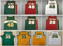 hole Good Quality Embroidery Ray Allen Gary Vintage Yellow Green Kevin 35 Durant 20 The Glove Gary Payton 40 Reign Man Shawn K4685099