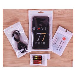 Other Cell Phone Accessories Quality 6C Clearaddwhite Pearl Plastic Poly Opp Packing Zipper Zip Lock Packages Jewelry Food Pvc Bag D Dh3Zs