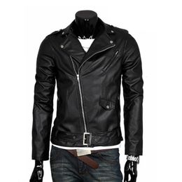 The Walking Dead Negan Cosplay Jacket Punk Men PU Leather Jacket Motorcycle Fashion Slim Fit Leather Coat 240112