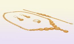 indian luxury 24K gold plated designer girl Jewellery sets necklace earring Dubai wedding bridal jewelery set gifts for women 2201195170375