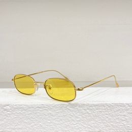 Gold Yellow Oval Sunglasses Men Women Designer Sunglasses Shades Sunnies Gafas de sol UV400 Eyewear with Box