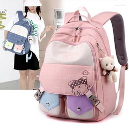 School Bags Teenage Girls Cute Backpack Middle Students Schoolbag Large Capacity Waterproof Shoulders Backpacks Student Book Bag