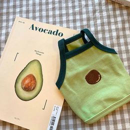 Dog Apparel Summer Pet Suspenders Cat Avocado Vest Kitten Puppy Fruit Print T-shirt Teddy Clothes Sun Protection Coat