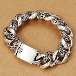 Designer CH Bracelet for Men Chromes S925 Sterling Silver Personalised Trendy Old Carved Domineering Popular Heart Cross Jewellery Handchain Classic Bangle TPWQ