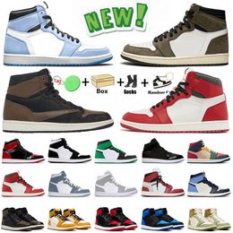 Nike Air Jordan Retro Travis Scott Off White umpman 1 1s Donna Uomo Scarpe da basket University Blue Mid Barely Orange High OG Hyper Royal Sneakers Scarpe da ginnastica Sport