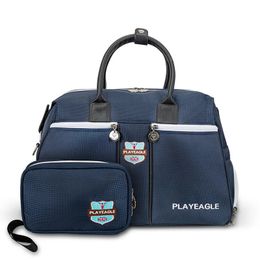 PLAYEAGLE Golf Boston Bag with Shoes Layer Nylon Large Capacity Clothing for Travel bag Carry Strap 240111